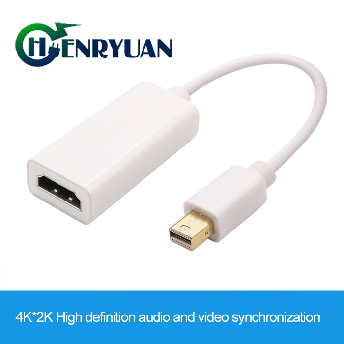 Gold-plated white mini Displayport male to HDMI female adapter